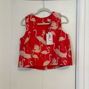 NWT Buru flamingo top, XS